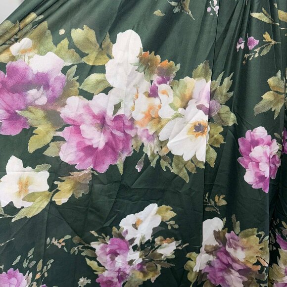 4X (FITS LIKE A 3X) Green Chiffon Floral Print Lantern Sleeve Maxi DressNWT - Picture 5 of 10